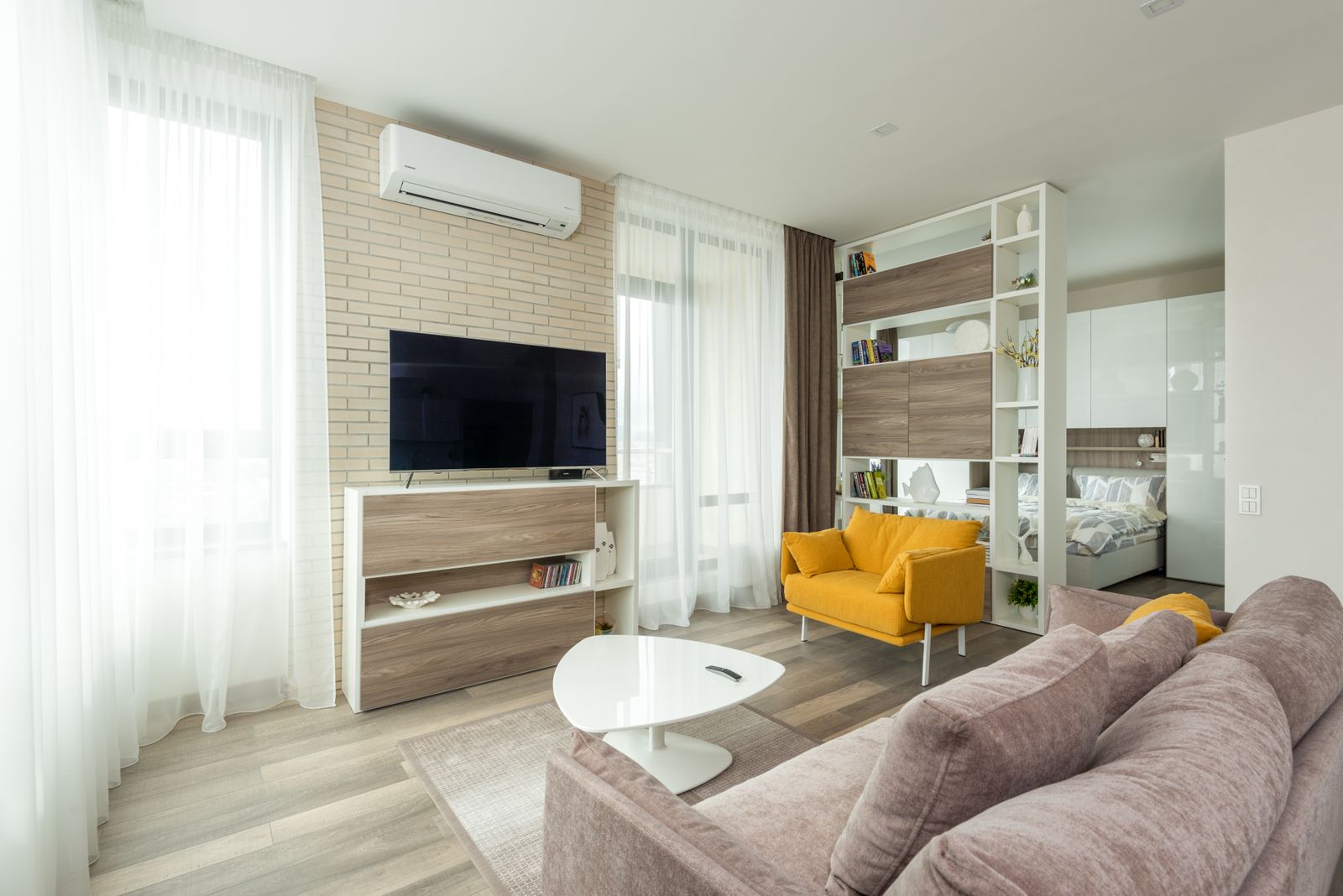 Bright, open furnished interior